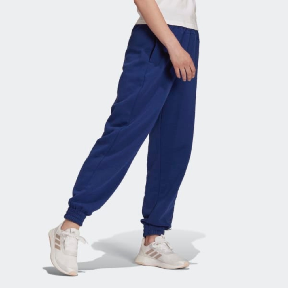 Adidas Woman’s Essentials Warm Golden Logo Pants Blue Size L and XL